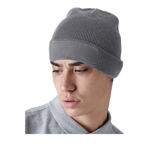 Beechfield Original Recycled Woven Patch Beanie One Size Graphi Graphite Grey One Size