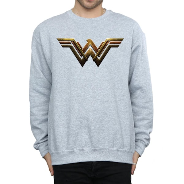DC Comics Justice League Movie Wonder Woman Emblem Sweatshirt Sports Grey XL