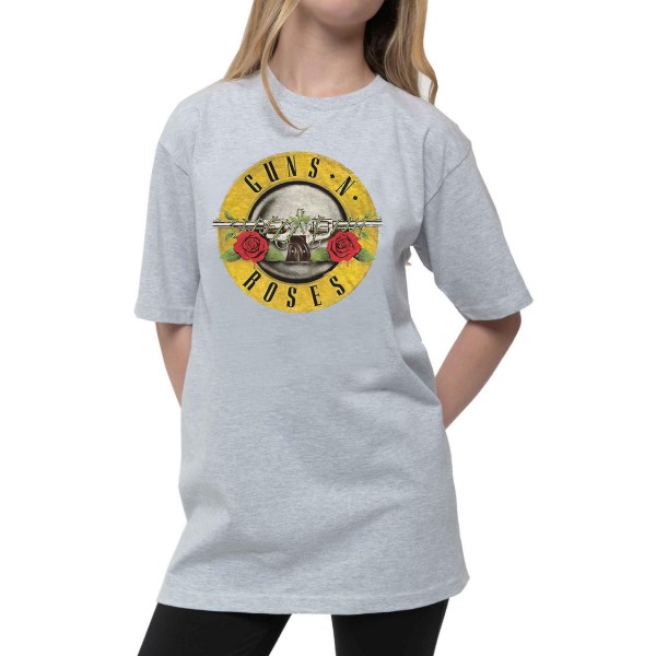 Guns N Roses T-shirt med klassisk logotyp för barn/barn 9-10 år Hea Heather Grey 9-10 Years