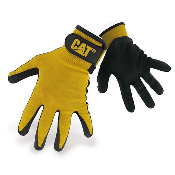 Caterpillar 17416 Nitrile Coated Nylon Shell Gloves / Herrhandskar Black Medium