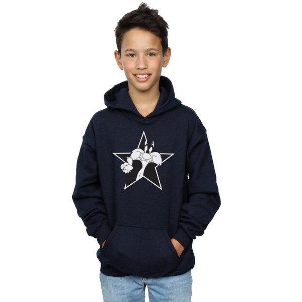 Looney Tunes Boys Sylvester Mono Star Hoodie 5-6 år Marinblå Navy Blue 5-6 Years