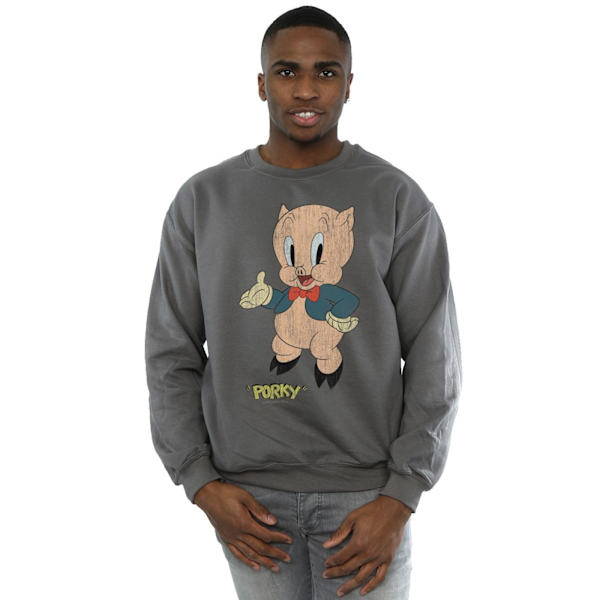 Looney Tunes Herr Porky Pig Distressed Sweatshirt M Charcoal Charcoal M