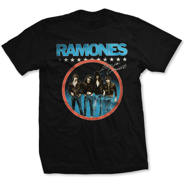 Ramones Unisex Vuxen Live In Concert Fotografi T-shirt M Svart Black M