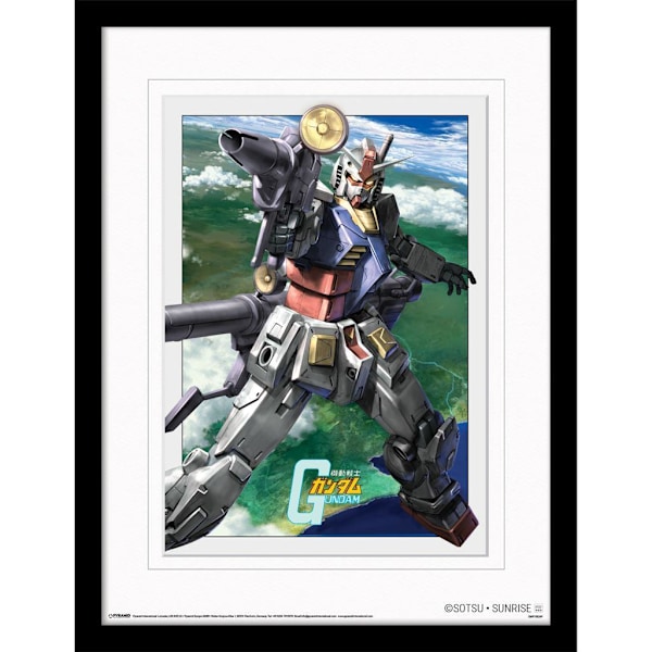 Gundam tar skottet Digitalt tryck Monterat tryck 40cm x 30cm White/Multicoloured 40cm x 30cm