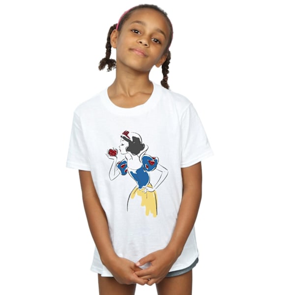 Snövit och de sju dvärgarna flickor äpple bomull t-shirt 5-6 White 5-6 Years