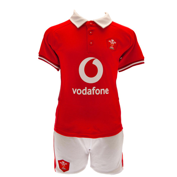 Wales RU Baby Home Kit T-shirt & shorts Set 12-18 månader Röd/Wh Red/White 12-18 Months
