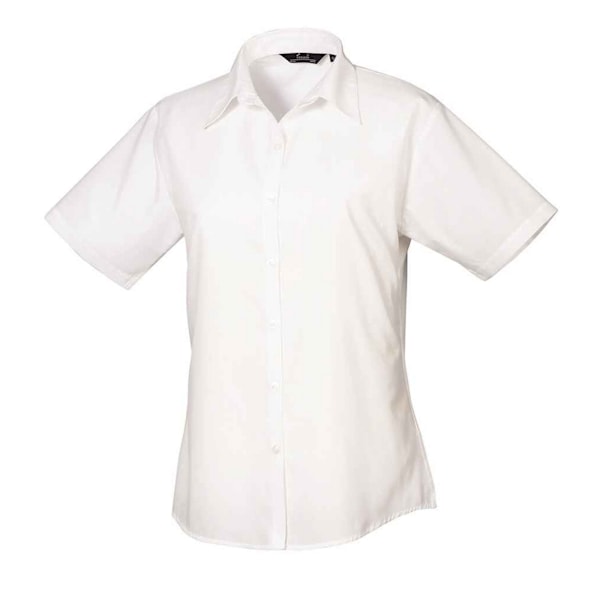 Premier Dam/Dam Poplin Kortärmad Blus 8 UK Vit White 8 UK