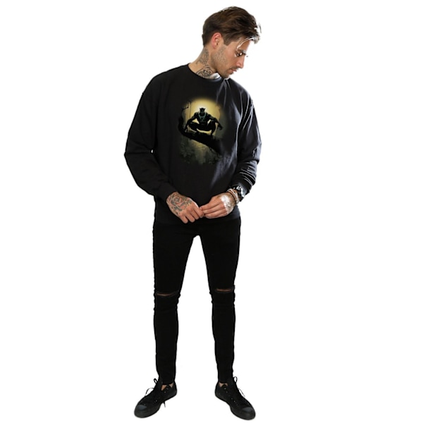 Marvel Herr Svart Panther Crouching Sweatshirt M Svart Black M