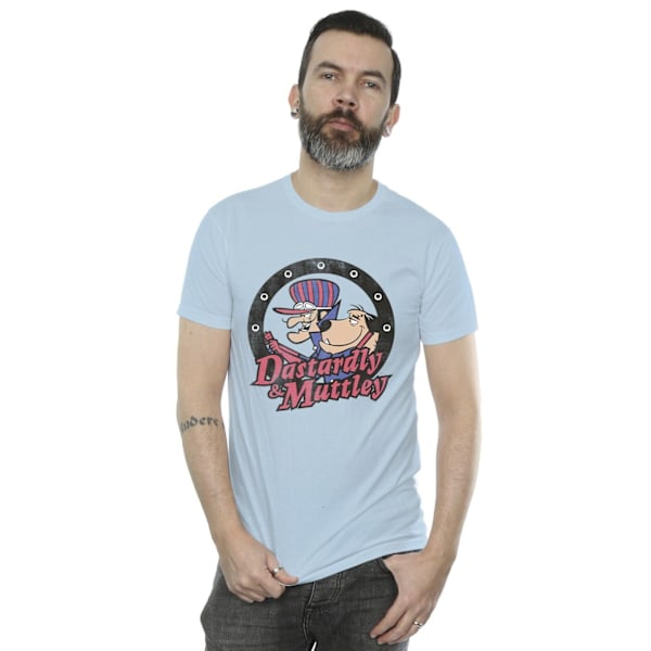 Wacky Races Herr Dastardly Och Mutley Cirkel T-Shirt L Baby Blue Baby Blue L