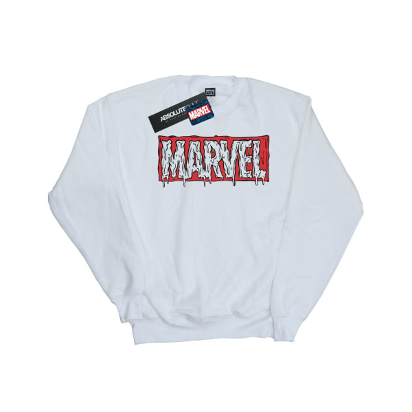 Marvel Boys Drip Logo Sweatshirt 9-11 år Vit White 9-11 Years