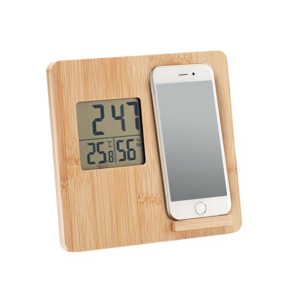 MidOcean Digital Bordsklocka i Bambu, One Size, Trä Wood One Size