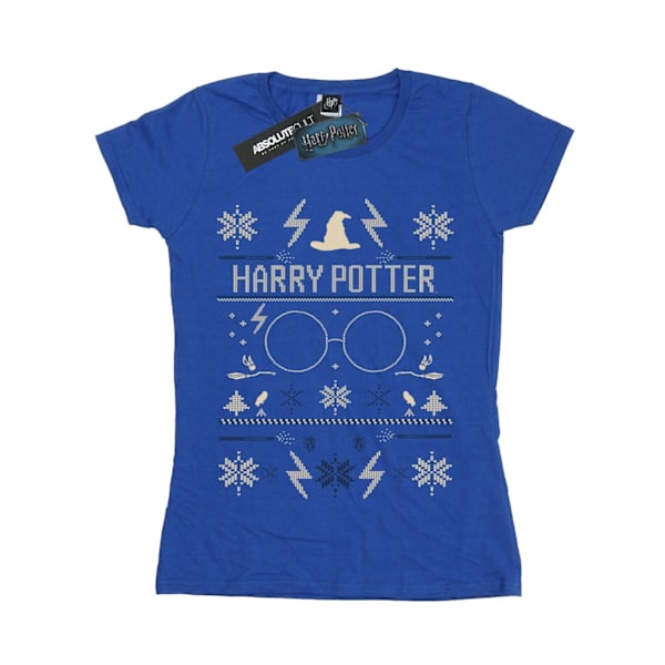 Harry Potter Dam/Damjul Julmönstrad Bomull T-shirt S R Royal Blue S
