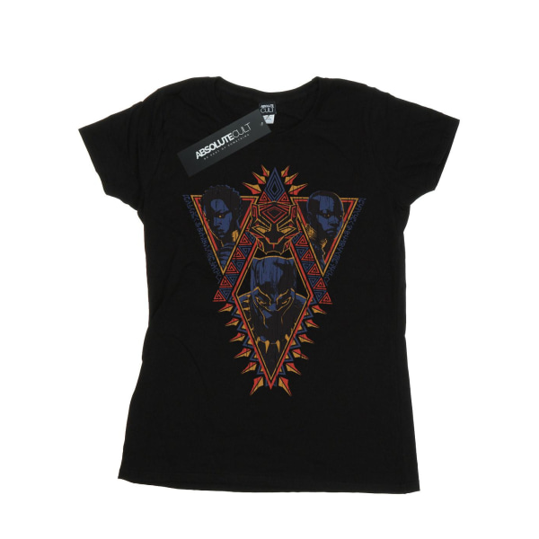 Marvel Womens/Ladies Black Panther Tribal Heads T-shirt i bomull Black M
