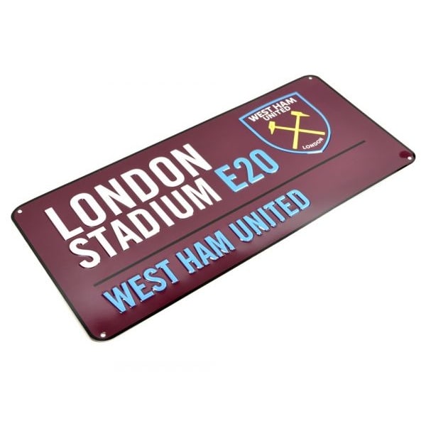 West Ham United FC Metallskylt En Storlek Claret Claret One Size