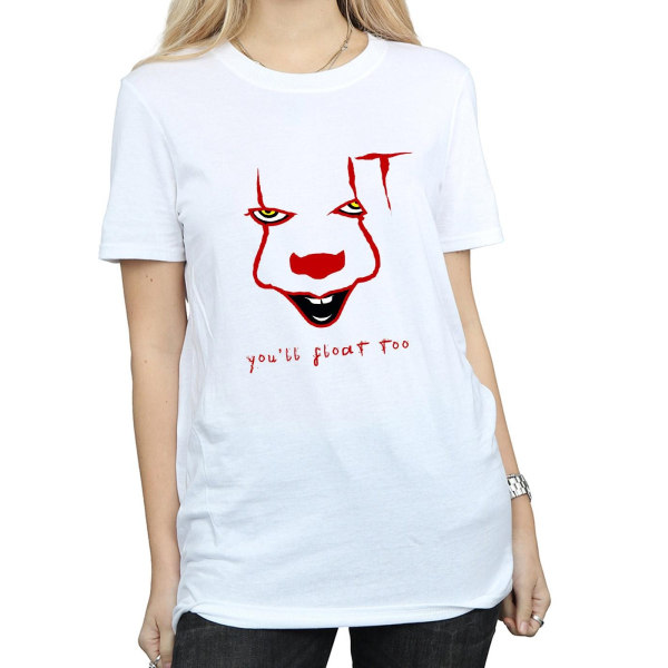 Det Dam/Dam Pennywise Float Cotton Boyfriend T-Shirt XL Wh White XL