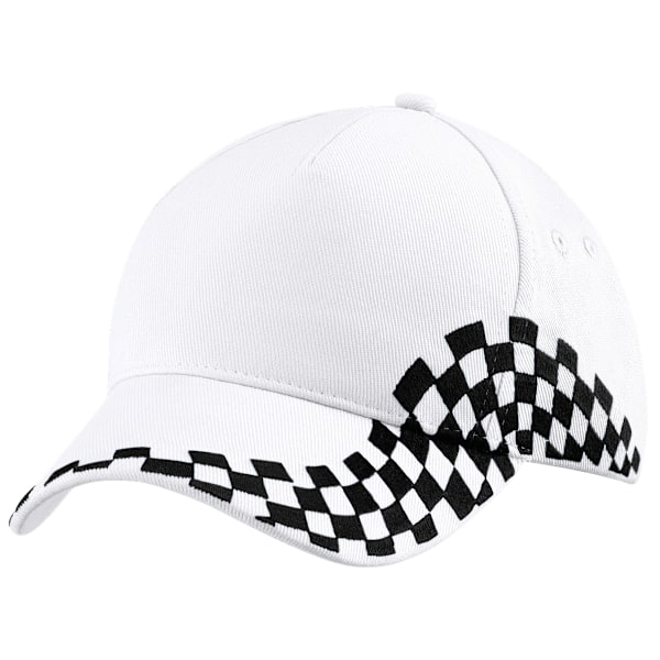Beechfield Unisex Grand Prix Basebollkeps, One Size, Vit White One Size