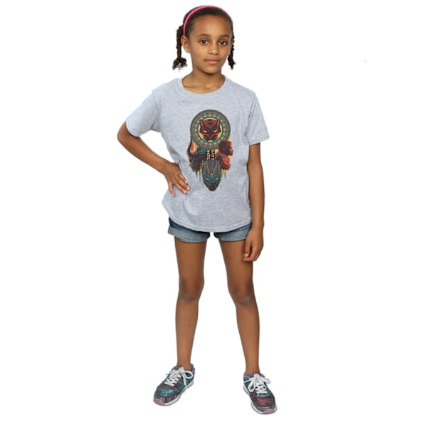 Marvel Girls Black Panther Totem Bomull T-shirt 5-6 år Sport Sports Grey 5-6 Years