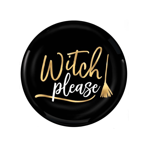 Witch Please Plast Coupe Engångstallrikar (Pack med 4) One Si Black/Gold/White One Size