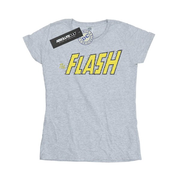 DC Comics Dam/Kvinnor Flash Crackle Logo Bomull T-shirt L Spo Sports Grey L