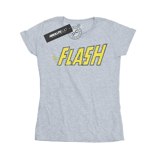 DC Comics Dam/Kvinnor Flash Crackle Logo Bomull T-shirt XXL S Sports Grey XXL