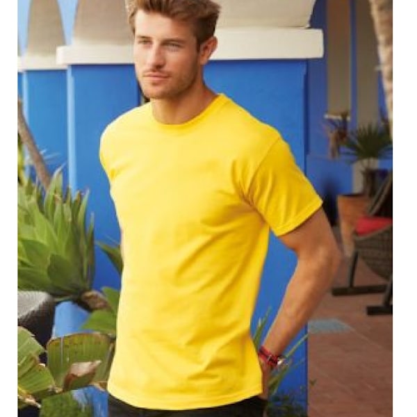 Fruit Of The Loom Original T-shirt för män L Gul Yellow L