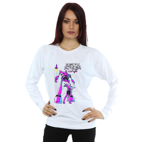 Ready Player One Dam/Kvinnors Iron Giant Och Art3mis Sweatshirt White S