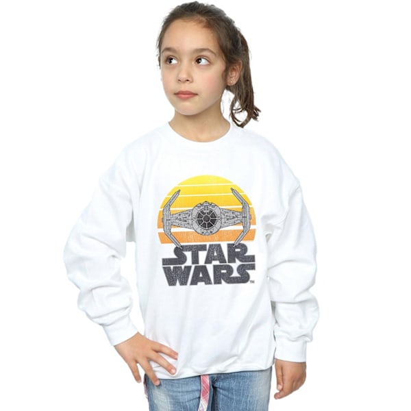 Star Wars Girls Sunset TIE Fighter Sweatshirt 5-6 år Vit White 5-6 Years