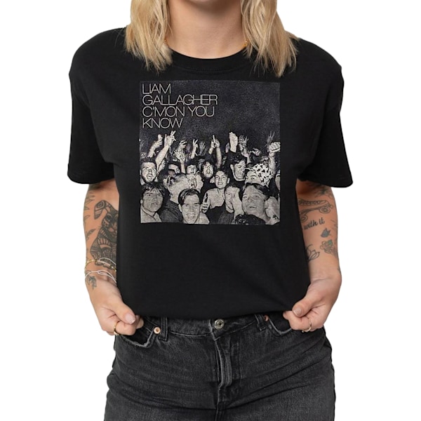 Liam Gallagher Unisex Adult C´mon You Know Bomull T-Shirt XL Svart Black XL