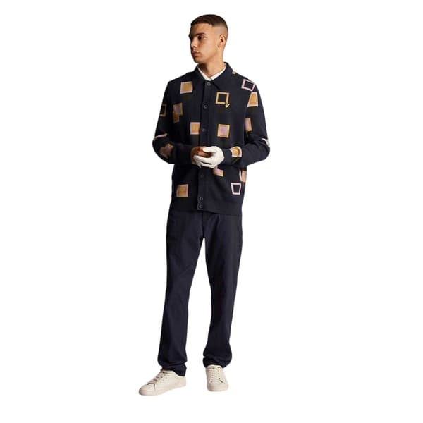 Lyle & Scott Herrkofta Fyrkantig Normal Passform Casual S Mörkblå Dark Navy S
