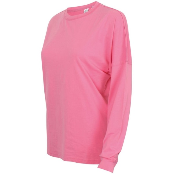 SF Unisex Adult Slogan Drop Shoulder Långärmad T-shirt S Bri Bright Pink S