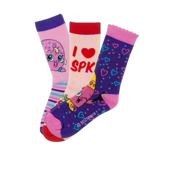 Shopkins Girls Socks Set (Pack med 3) 6 UK Child-8.5 UK Child Mu Multicoloured 6 UK Child-8.5 UK Child