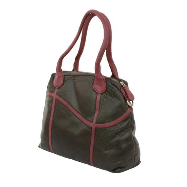 Eastern Counties Leather Sarah Kontrast Läder Handväska En Storlek Black/Wine One Size
