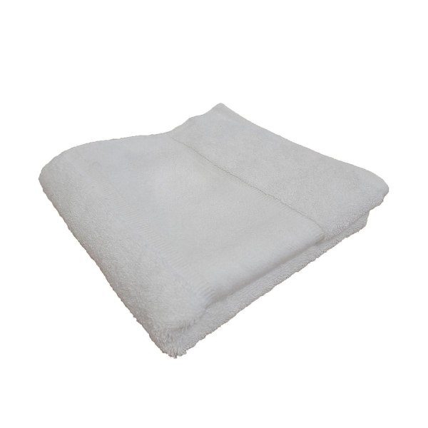 Handduk City Tryckbar Kant Ekologisk Badhandduk One Size Vit White One Size