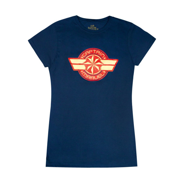 Captain Marvel Logotyp T-shirt dam/dam XL Marinblå Navy XL