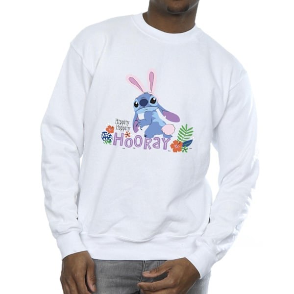 Disney Herr Lilo & Stitch Hippity Hop Stitch Sweatshirt M Vit White M