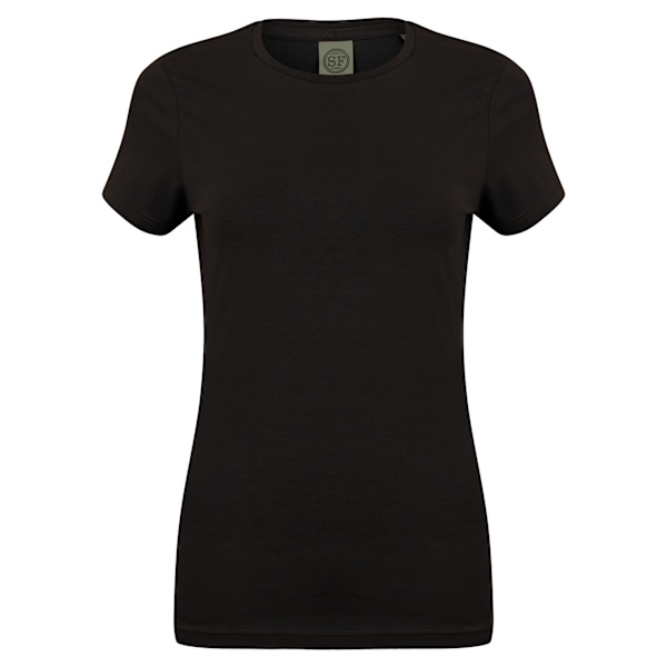 Skinni Fit Dam/Kvinnor Feel Good Stretch Kortärmad T-shirt Black M