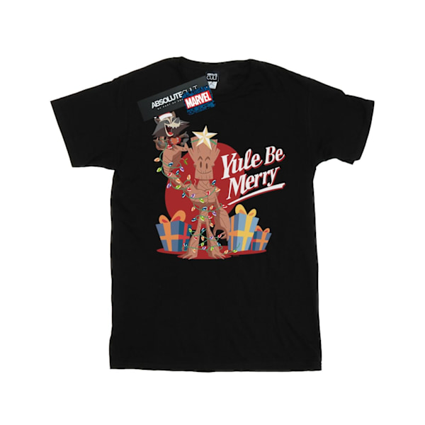 Marvel Girls Yule Be Merry Bomull T-shirt 7-8 år Svart Black 7-8 Years