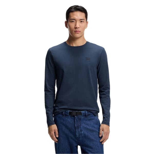 Boss Herr Logotyp Regular T-shirt L Blå Blue L