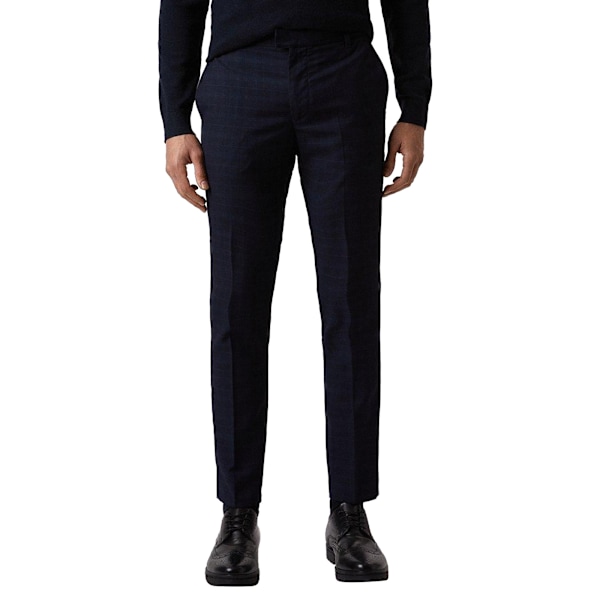 Burton Herr Rutig Smal Kostymbyxor 34R Marinblå Navy 34R
