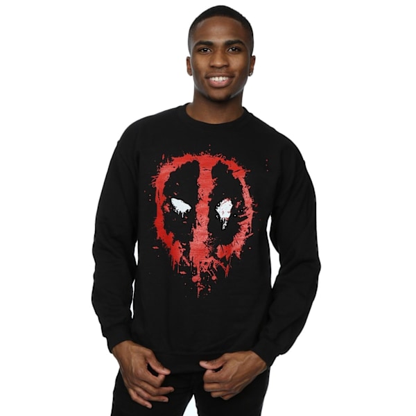 Marvel Deadpool Splat Face Sweatshirt XL Svart Black XL