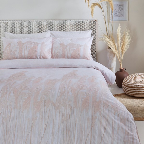 The Linen Yard Pampas Bomull Tvättat Påslakan Set Enkelsäng Blush Blush Single