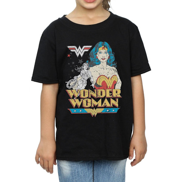 DC Comics Girls Wonder Woman Posing Bomull T-shirt 9-11 År B Black 9-11 Years