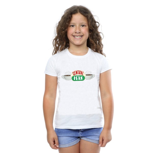 Friends Girls Central Perk Bomull T-shirt 7-8 år Vit White 7-8 Years