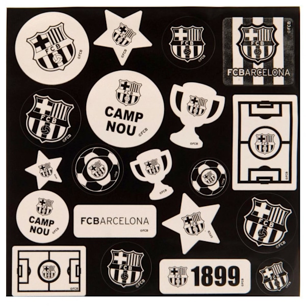 FC Barcelona klistermärken (20-pack) One Size Vit/Svart White/Black One Size