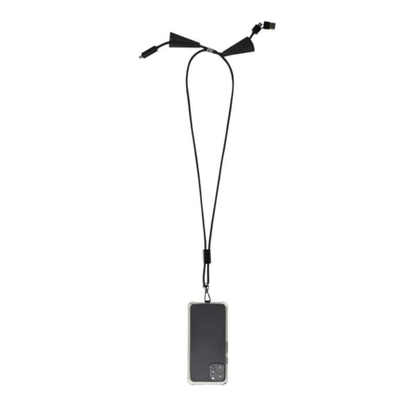 Floso Funi Återvunnen Plast Nyckelband One Size Solid Svart Solid Black One Size