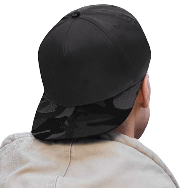 Beechfield Camouflage Retro Snapback Cap One Size Black/ Midnig Black/ Midnight Camo One Size