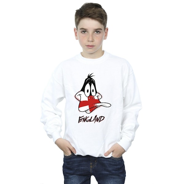 Looney Tunes Boys Daffy England Face Sweatshirt 9-11 år Vit White 9-11 Years