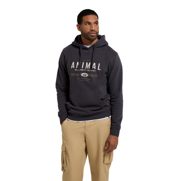 Animal Mens River Logo Organic Hoodie S Charcoal Charcoal S