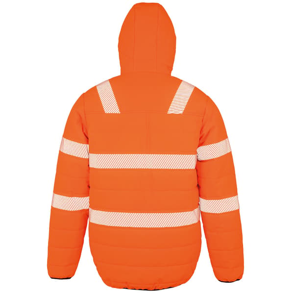 Result Genuine Recycled Herr Ripstop Säkerhetsvadderad Jacka XL Fl Fluorescent Orange XL
