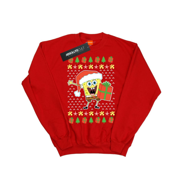 SpongeBob SquarePants Dam/Dam Ugly Christmas Sweatshirt M Red M